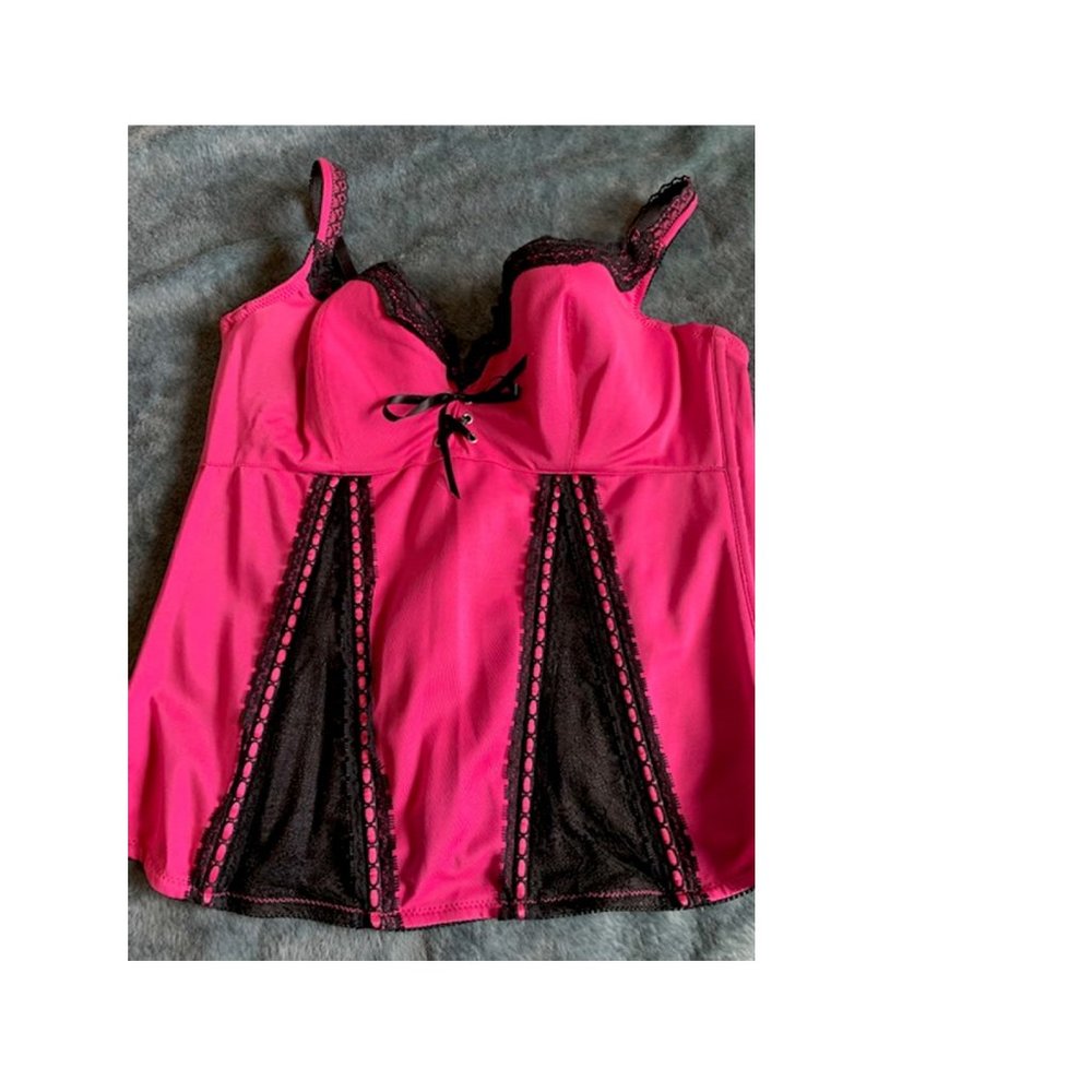 DISCONTINUED - Black and Pink Corset/Bustier